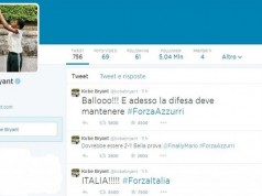 Kobe Bryant, durante Inghilterra-Italia, ha tifato per gli azzurri